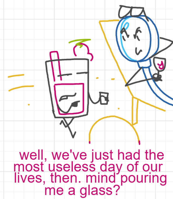 A panel from I've Been Everywhere, Man, episode nine of the Board Boards object show by Furretwalk/WalkingFurret.